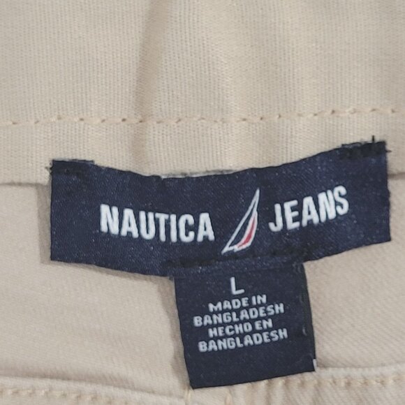 NEW Nautica Jeans Womens L Beige Casual Stretch Shorts// 26PT - Picture 4 of 7